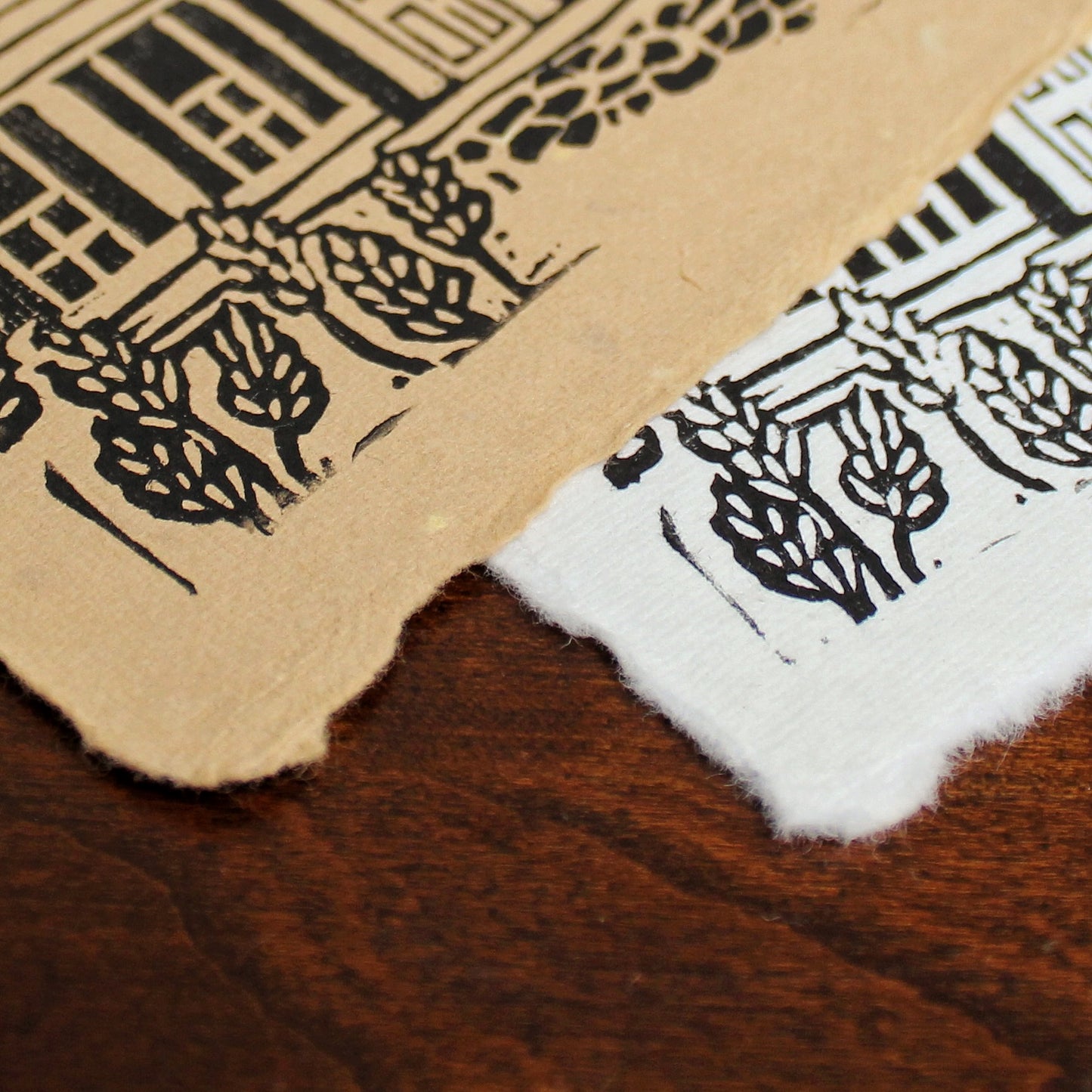 Cozy Cottage Handmade Linocut Print