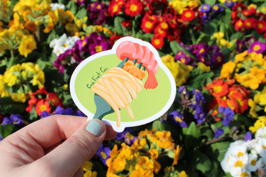 Twirling Noodle Bear Vinyl Sticker