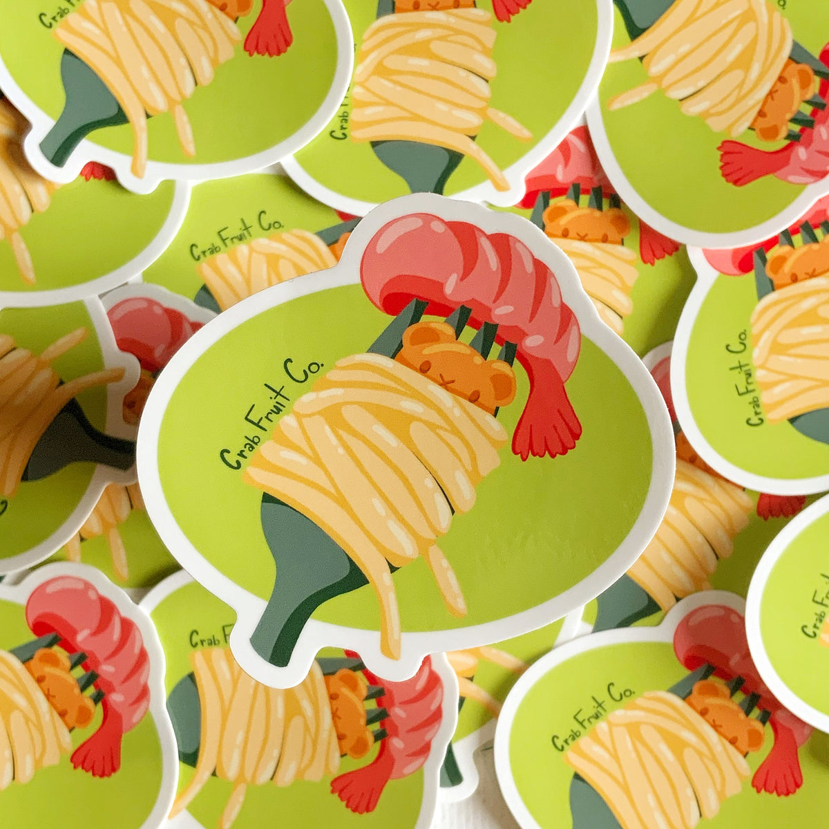 Twirling Noodle Bear Vinyl Sticker