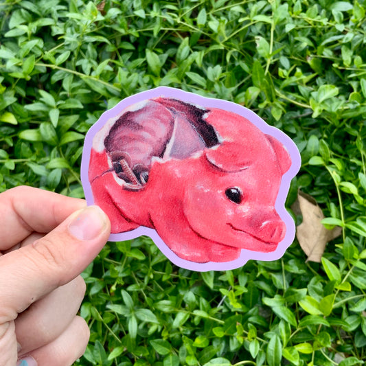 Broken Piggy Bank Vinyl Sticker