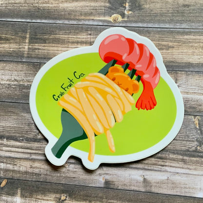 Twirling Noodle Bear Vinyl Sticker