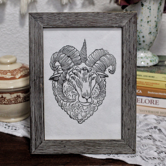 Lamb of God Handmade Linocut Print