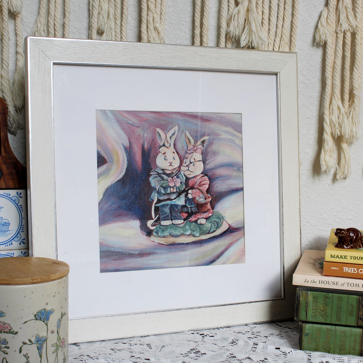Broken Bunny Couple Art Print