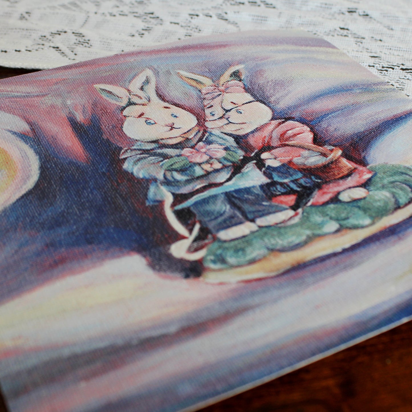 Broken Bunny Couple Art Print