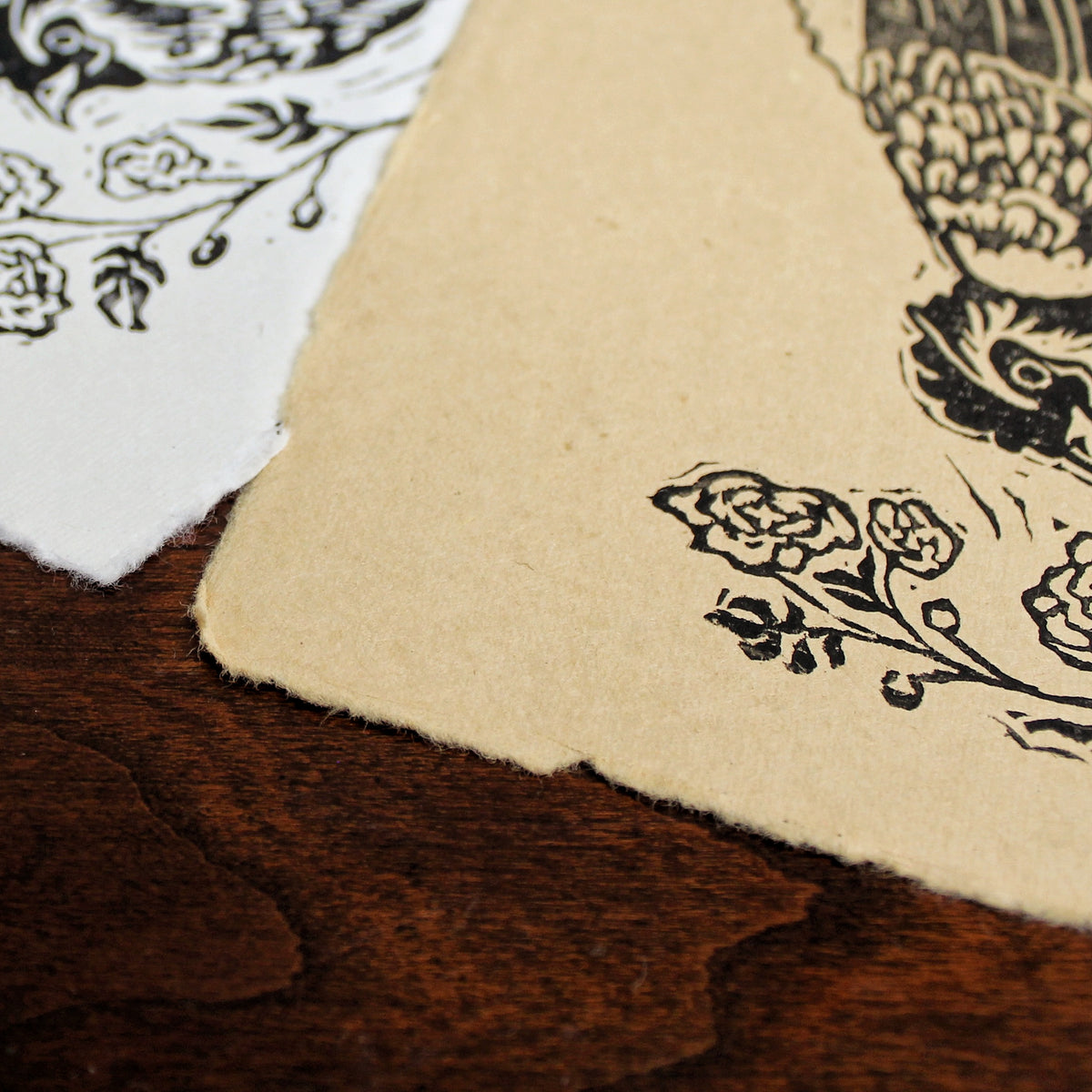 Marigold Hen Handmade Linocut Original Print