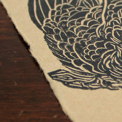 Curious Crow Handmade Linocut Print